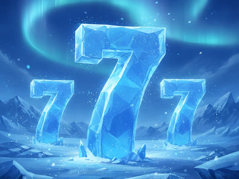 Arctic Sevens slot game cover with crystalline ice sevens on a frozen landscape